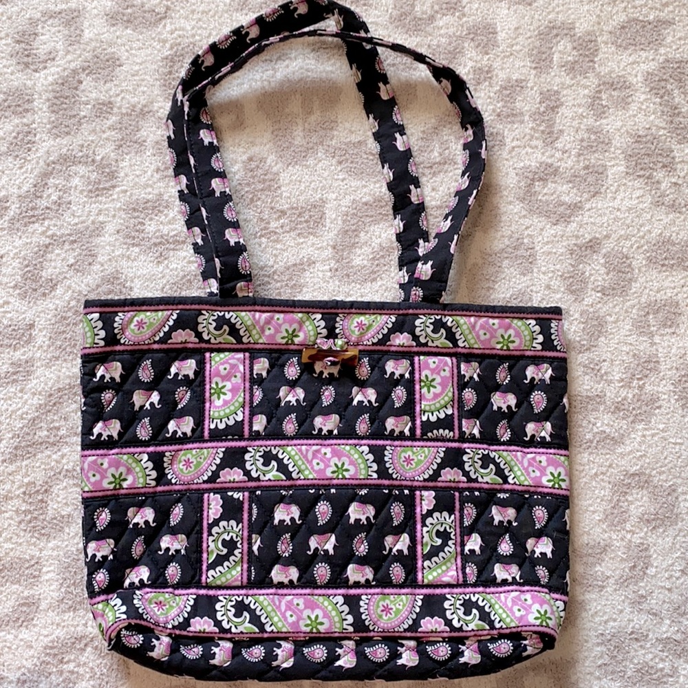 Vera Bradley Small Pink Elephants Tote